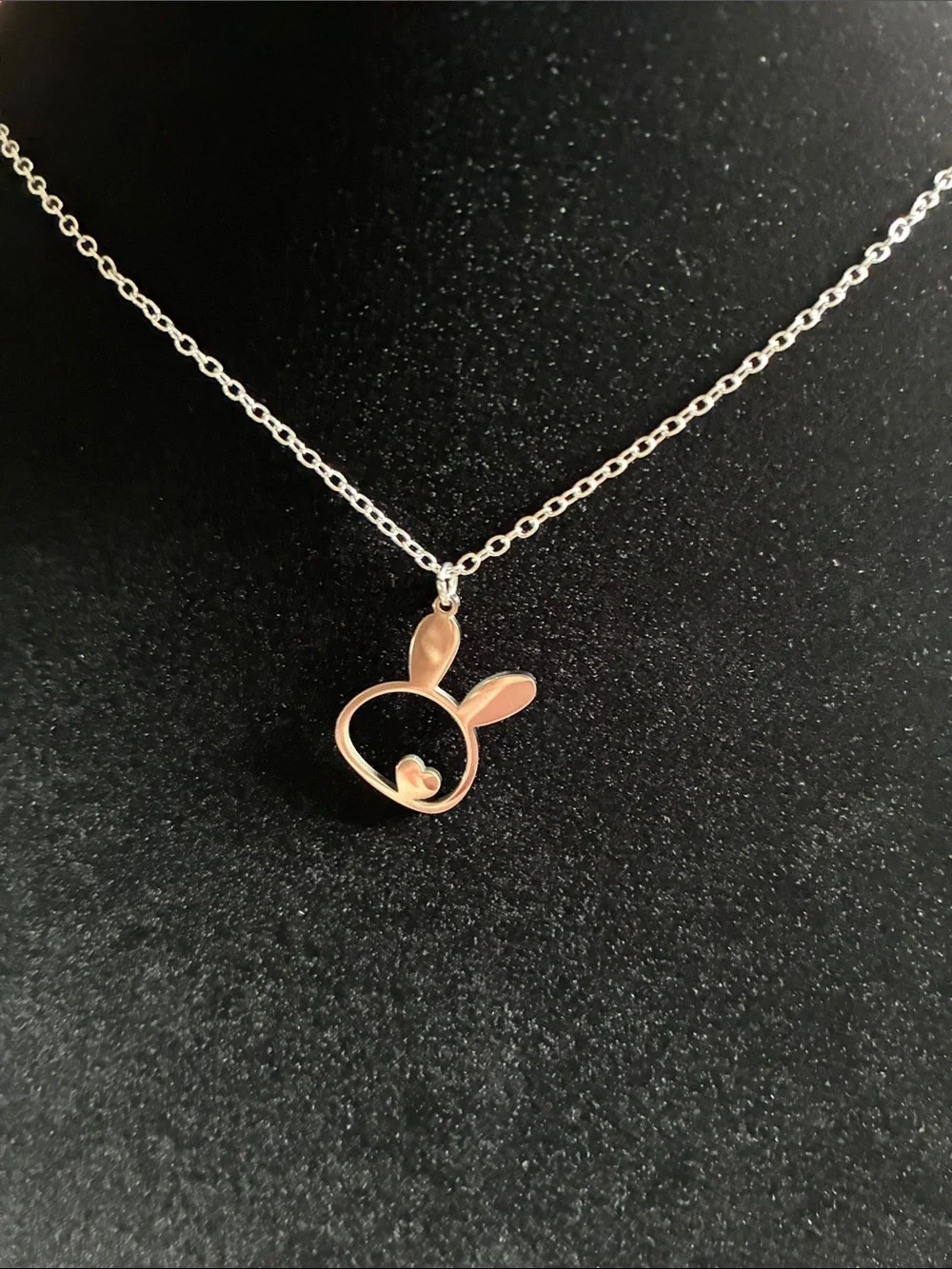 Stainless Bunny Pendant Necklace - Kids Jewelry